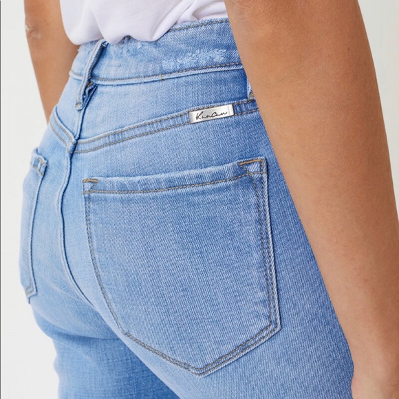 High Rise Button Fly Leopard Patch Skinny Jeans - Picture 7 of 13